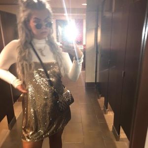 Free people gold dress